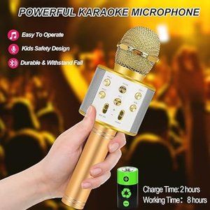 Gold Karaoke Microphone for Kids